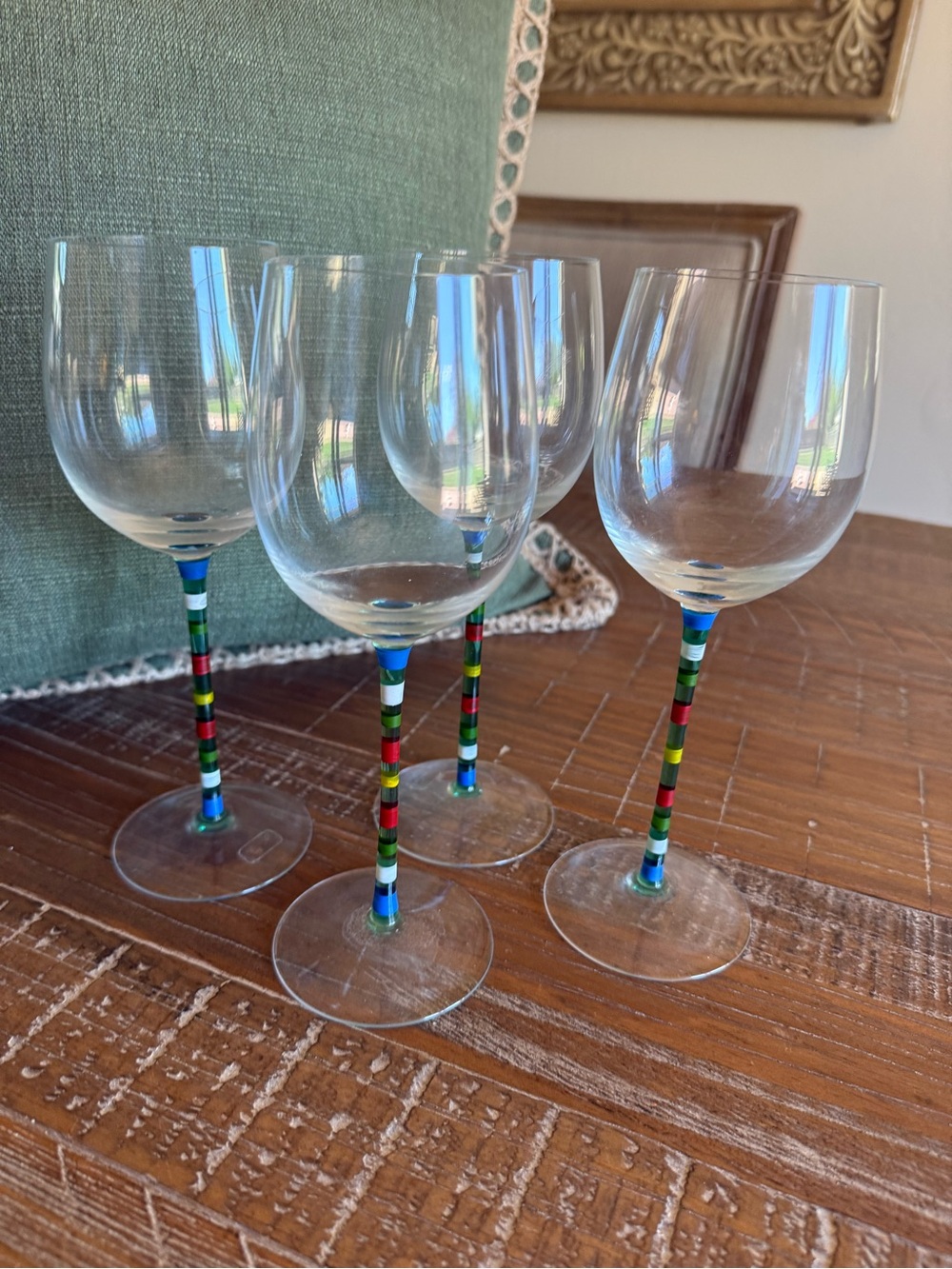 Retired  Crate & Barrel Caprice Wine Glasses - Set of 4 - Multicolor